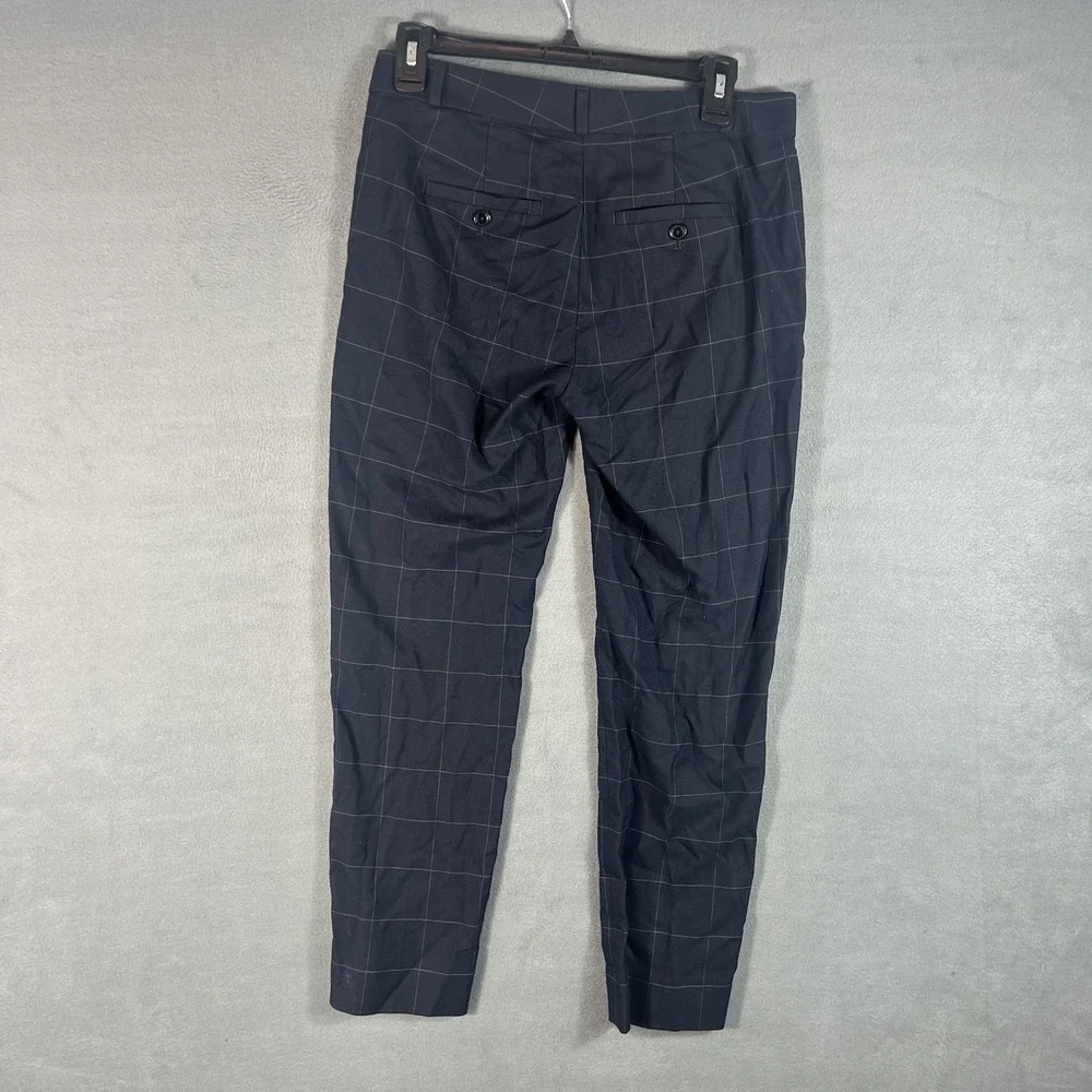 Banana Republic Men's Navy Blue Windowpane Plaid Dress Pants Trousers 30x27